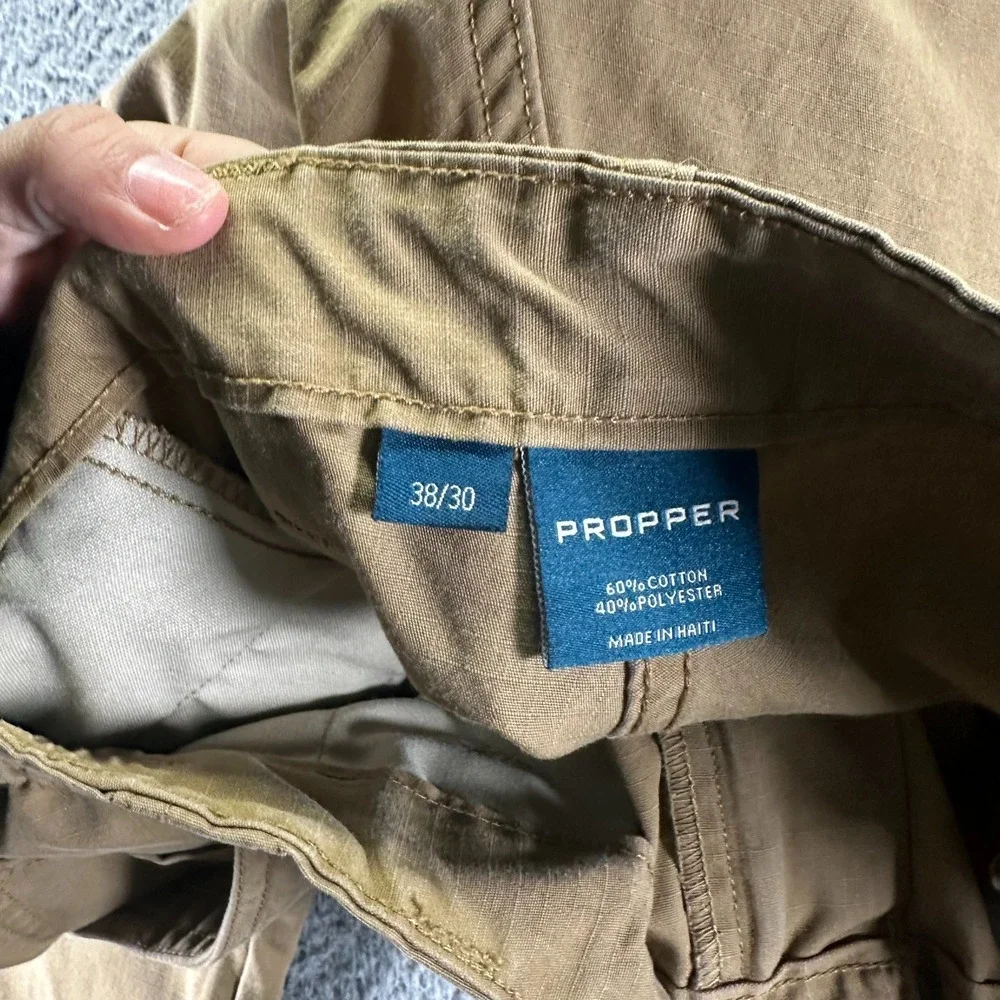 Propper Pant Mens 34x30 Brown Cotton Cargo‎ Straight Baggy Workwear Technician